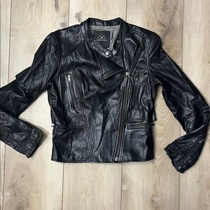 Monika Chiang 100% genuine soft leather jacket black Size Medium